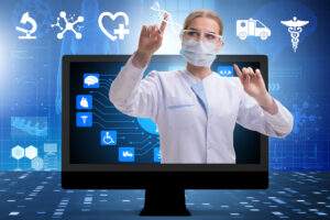 Disaster Telemedicine Screen Woman Doctor